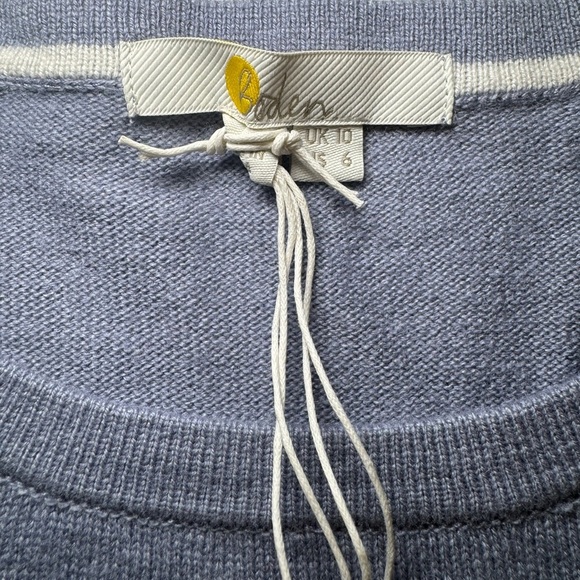 Boden Short Sleeve Cotton Wool Cashmere Blend Sweater Rhinestone Detail Size 6 - Picture 4 of 11